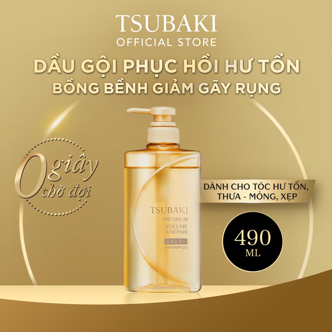  Dầu gội phục hồi hư tổn ngăn rụng tóc Tsubaki premium repair shampoo 490ml Hình 1