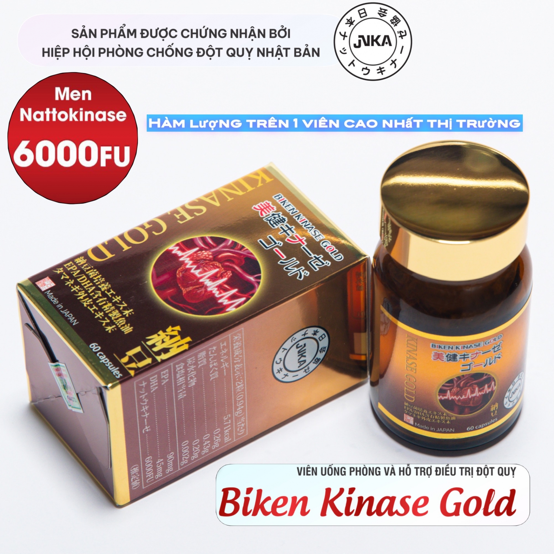 viên uống phòng ngừa đột quỵ Biken Kinase Gold Hình 1