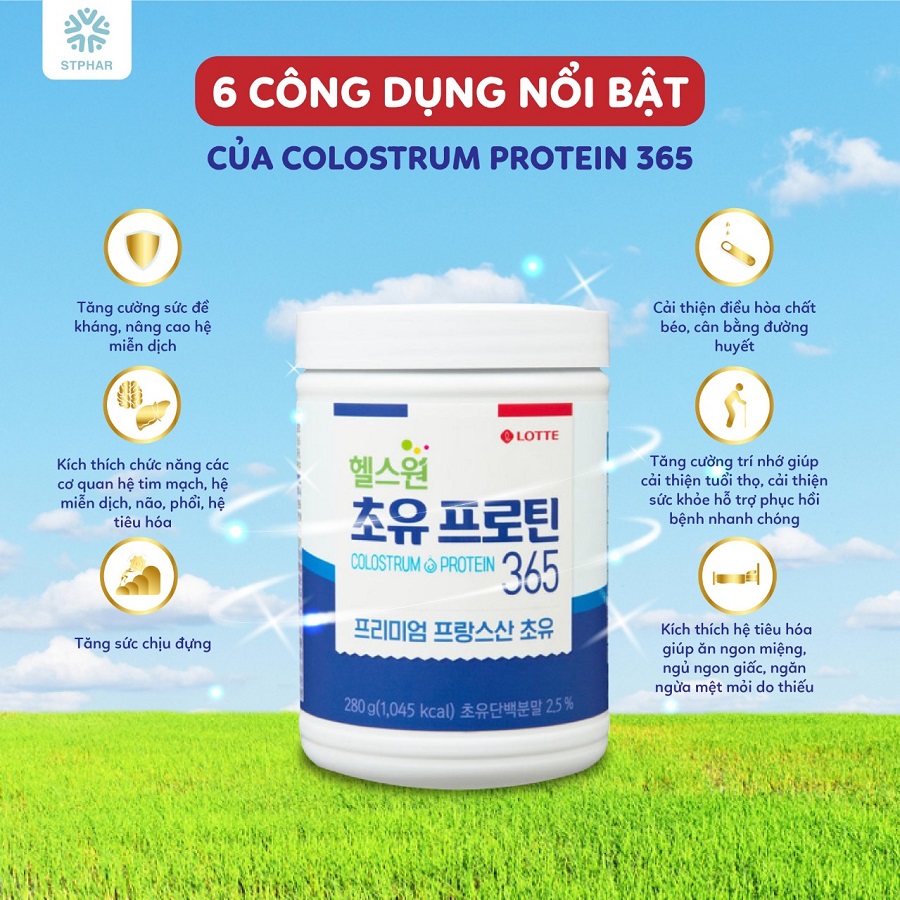 Công dụng sữa non Colostrum Protein 365 Lotte - Nhập Khẩu Hàn Quốc