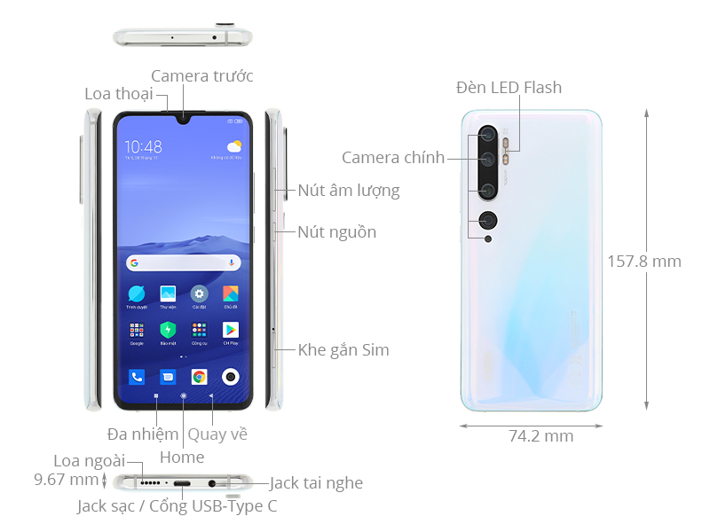 Thông số kỹ thuật Xiaomi Mi Note 10 chính hãng